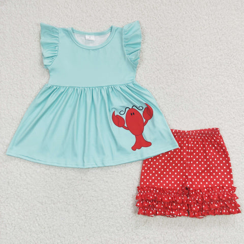 A5-11 baby girl clothes crawfish summer shorts set-promotion 2024.3.16 $5.5