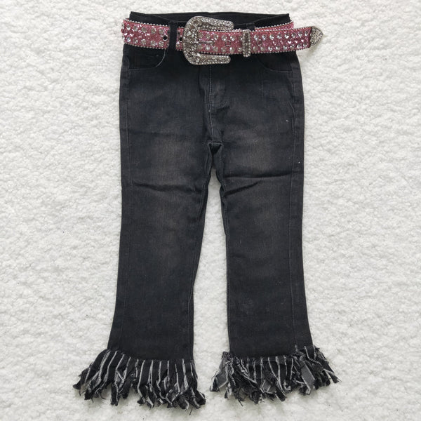 D4-30 baby girl clothes black tassel jeans winter pant 1