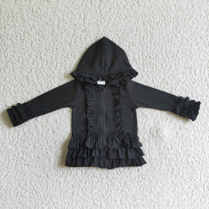 GT0016 girl black cotton winter coat jackets