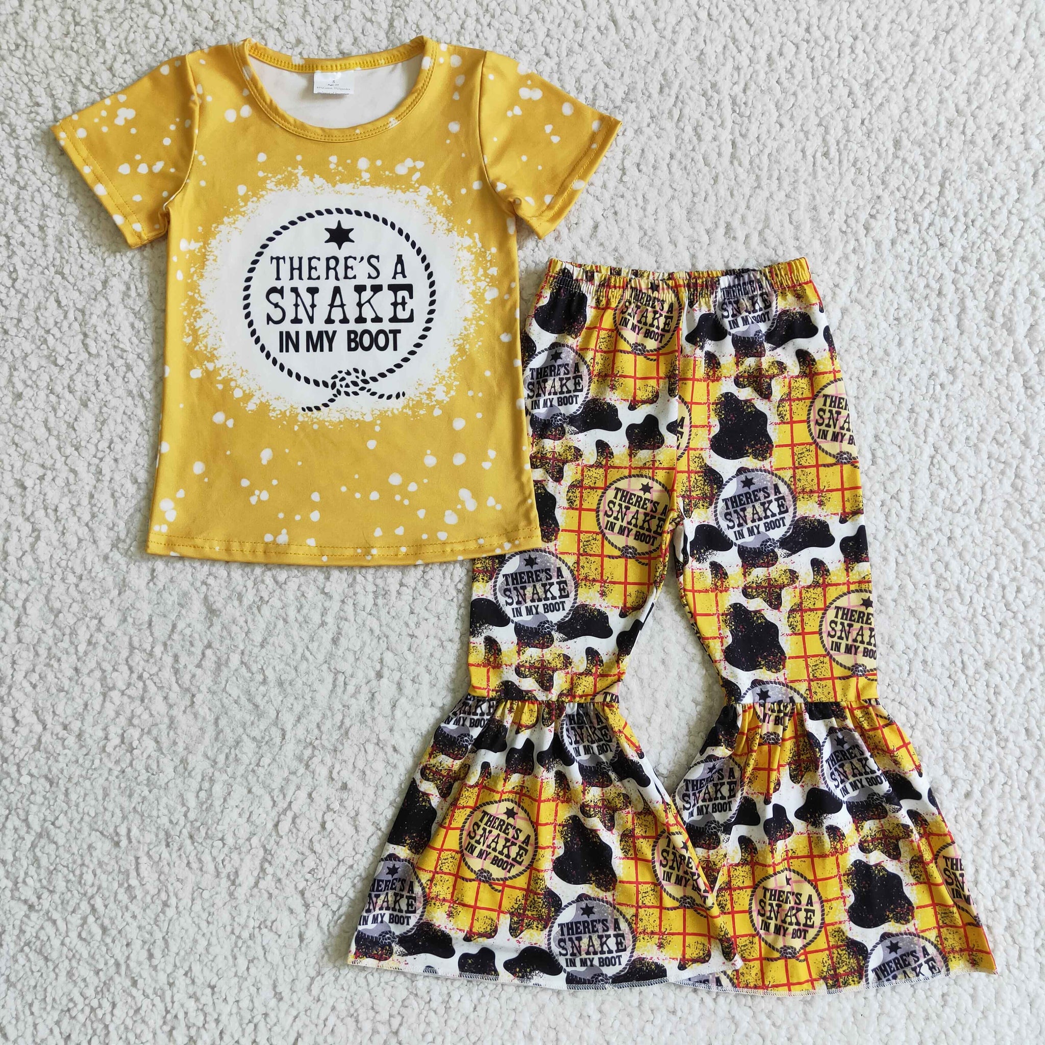 GSPO0110 baby girl clothes yellow fall spring set