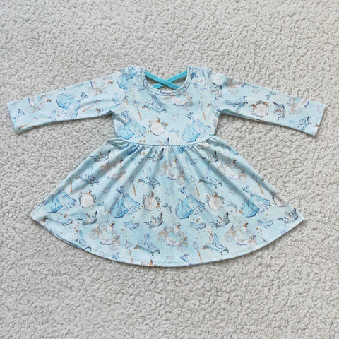 6 A11-18 girl winter princess long sleeve blue dress-promotion 2023.12.9
