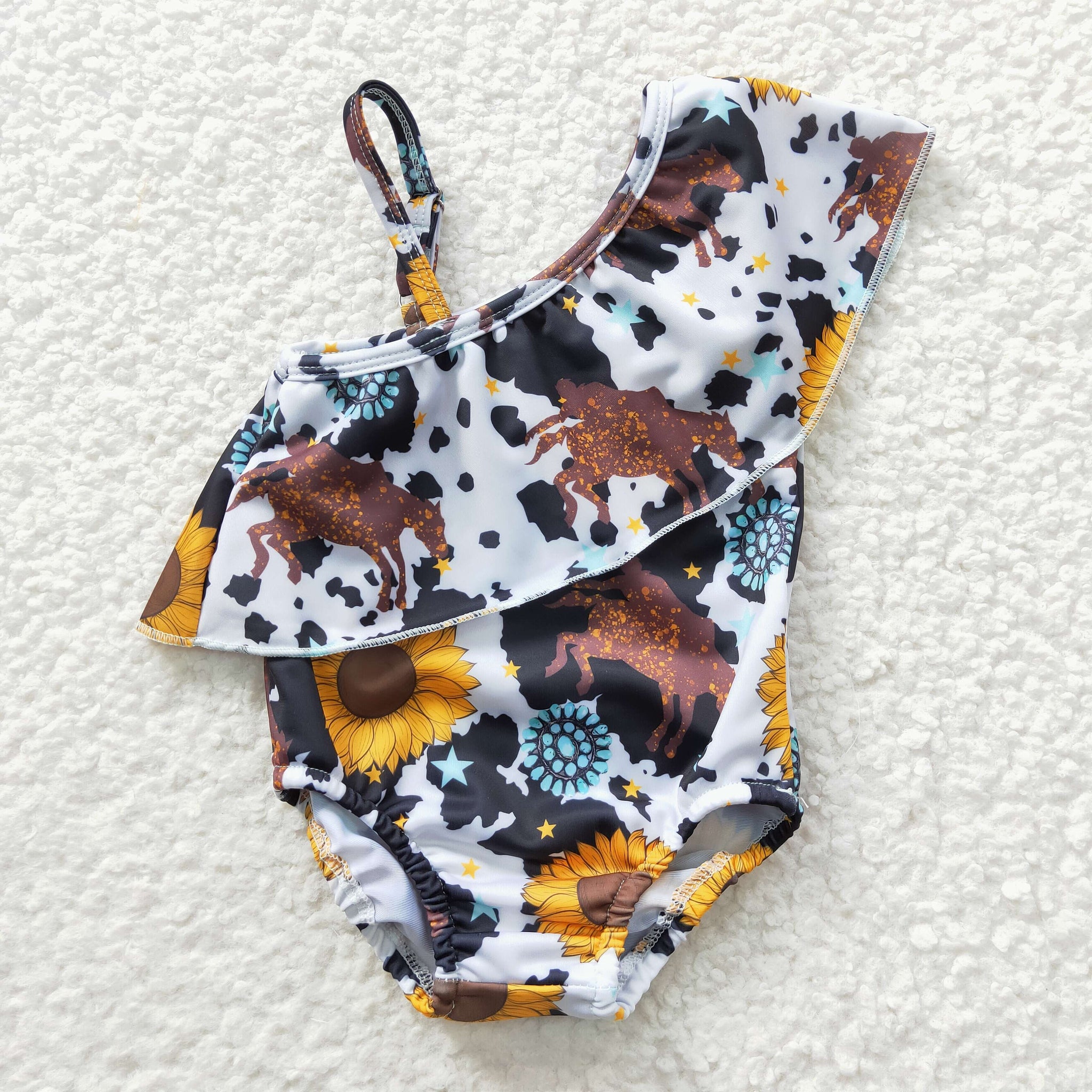 S0045 baby girl clothes cow summer swimsuit