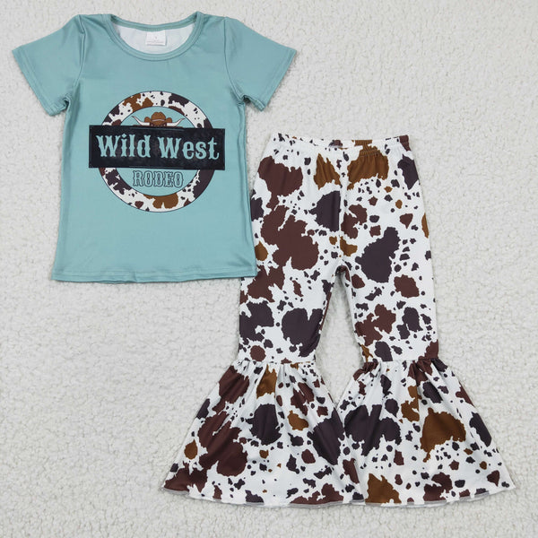 GSPO0291 kids clothes girls wild west boutique clothing set fall spring outfits