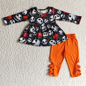 GLP0148 orange halloween boutique kids clothing