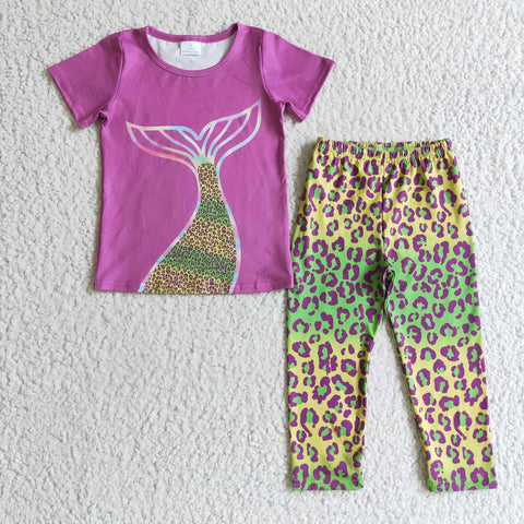 GSPO0199 toddler girl clothes leopard fall spring set