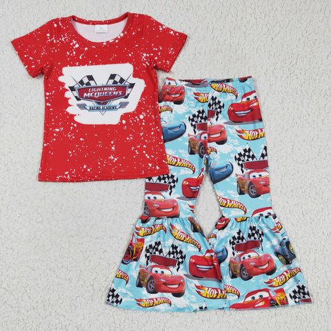 GSPO0111 baby girl clothes red cartoon fall spring outfits