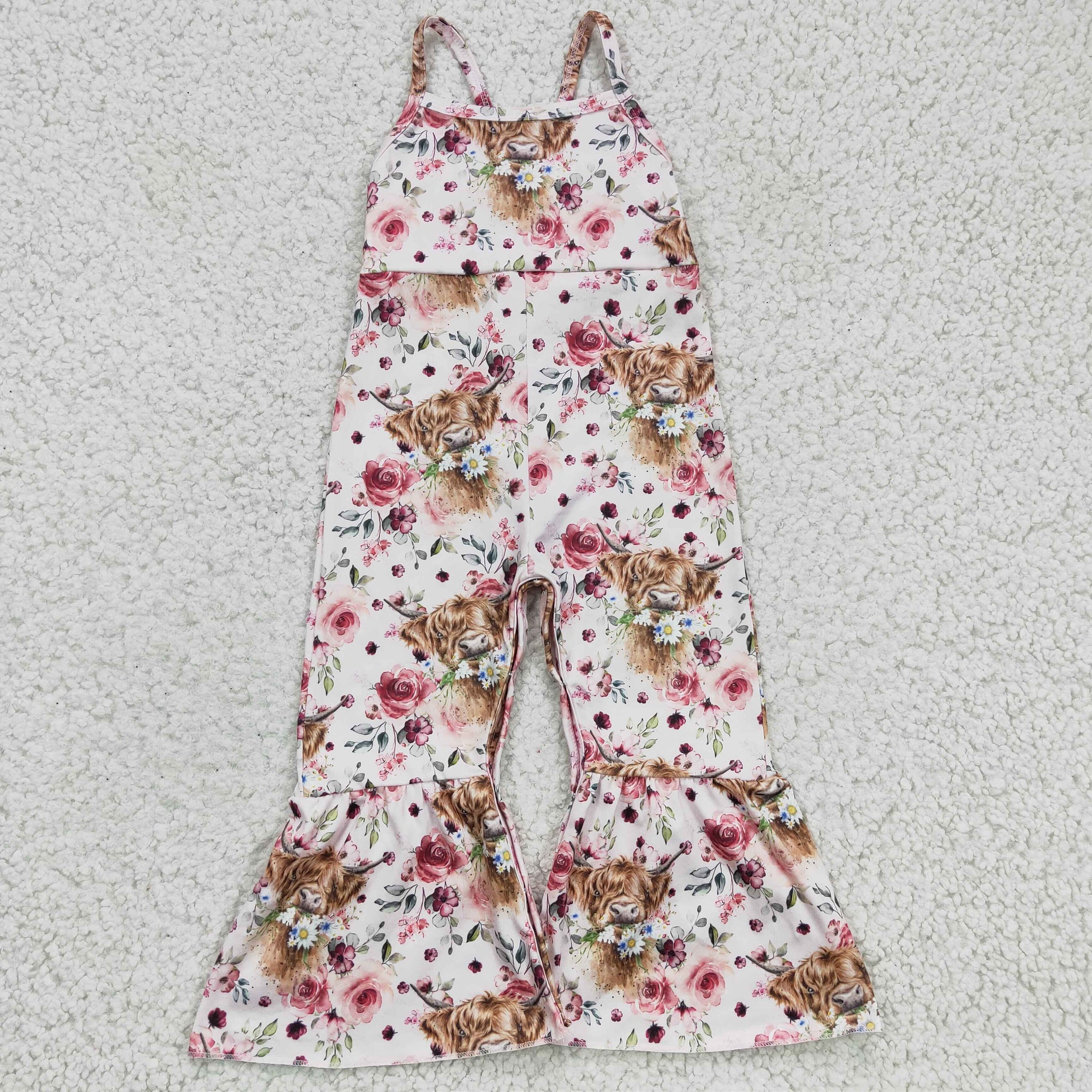 SR0114 baby girl clothes cow summer jumpsuit