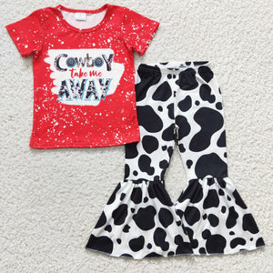GSPO0483 kids clothes girls cowboy take me away fall spring outfits