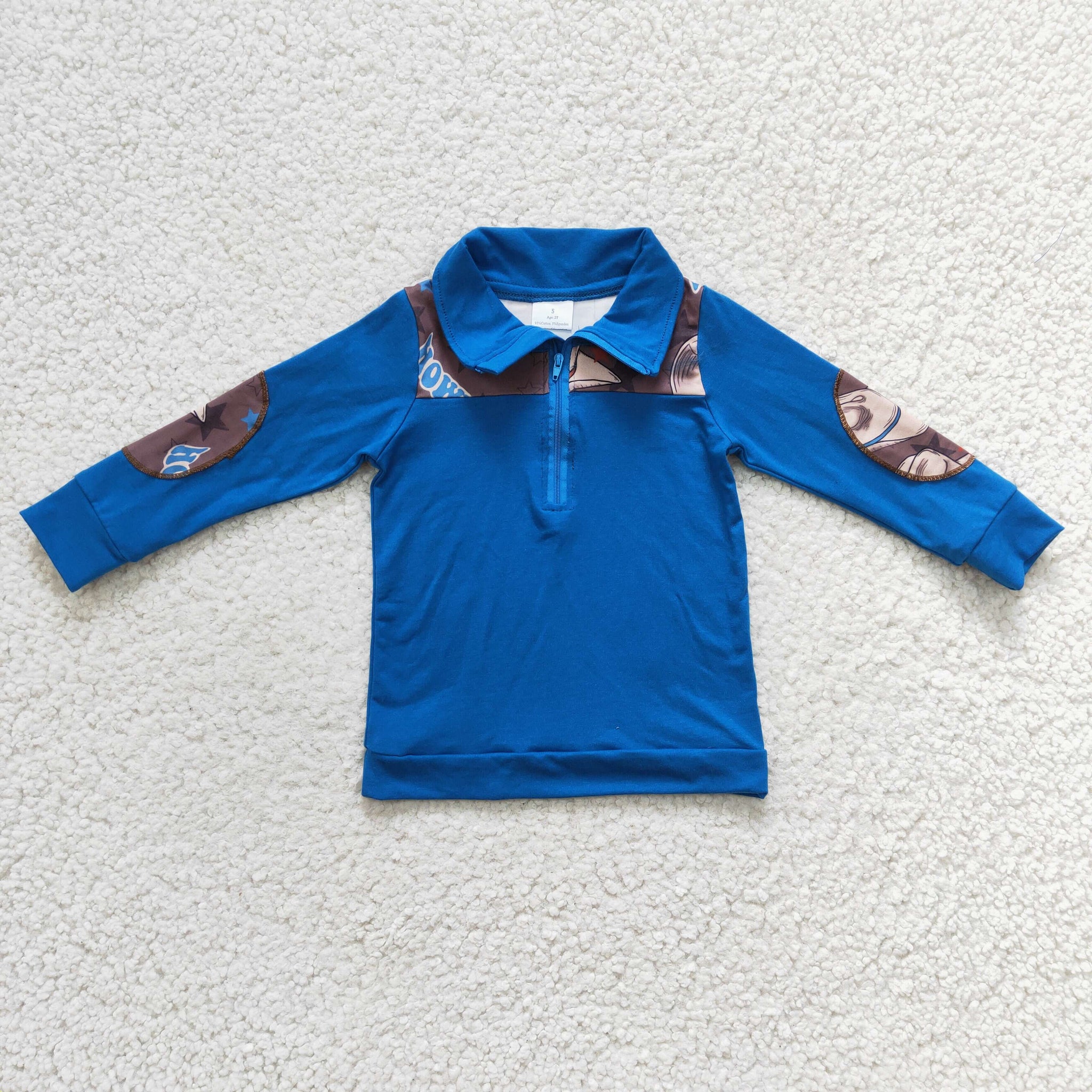 BT0101 baby boy clothes blue zipper winter top