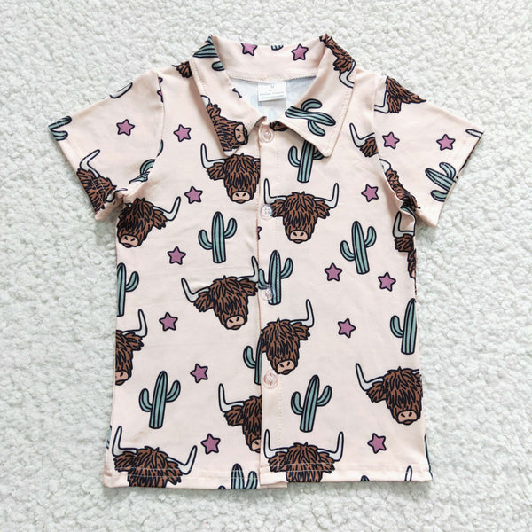BT0133 baby boy clothes cow summer tshirt