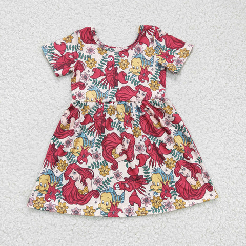 GSD0174 baby girl clothes cartoon twirl summer dress