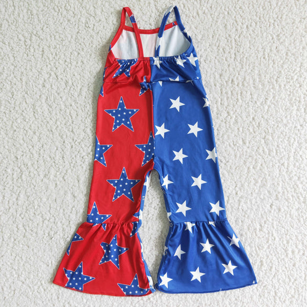 SR0058 baby girl clothes  july 4th jumpsuit patriotic overalls