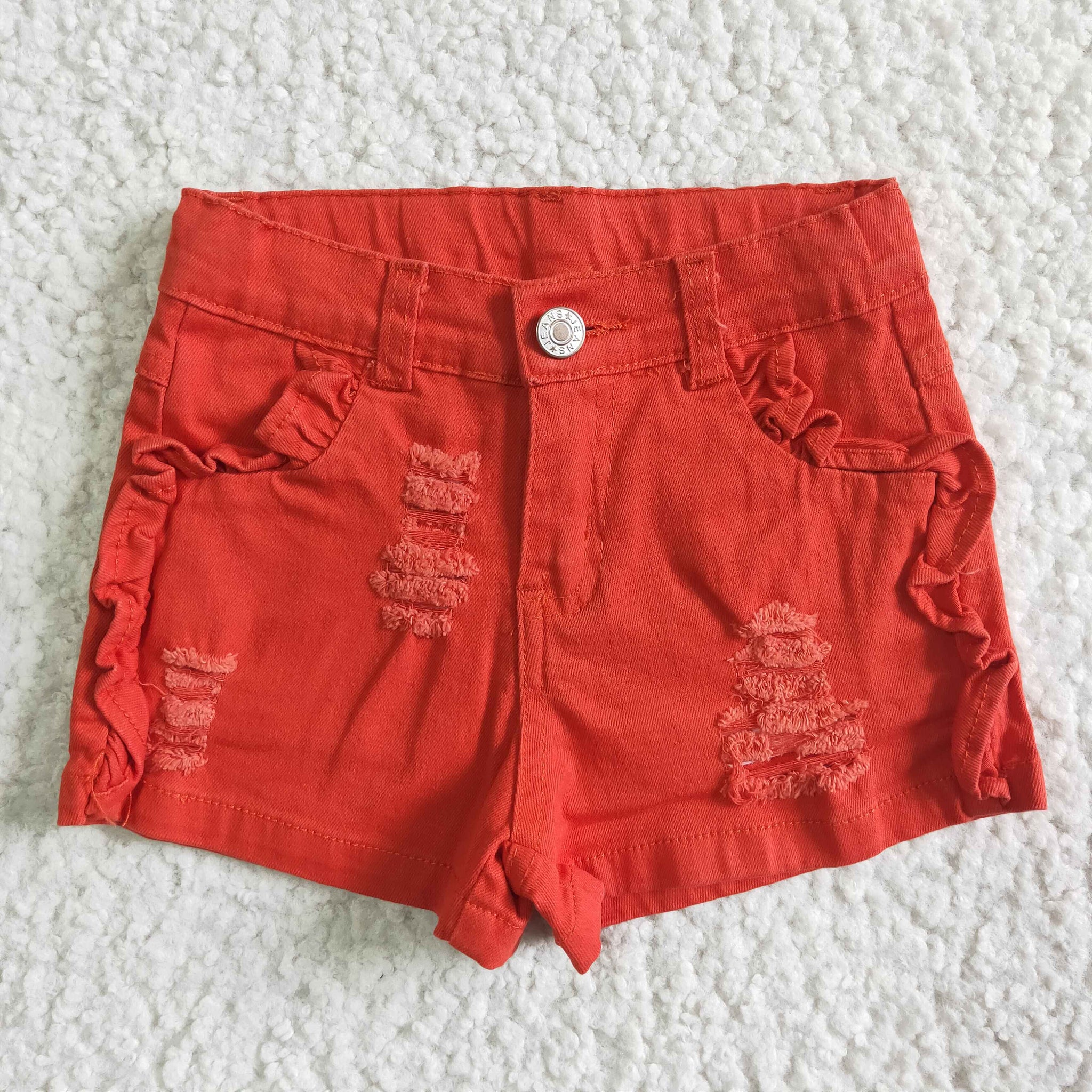 SS0010 girl summer red denim shorts