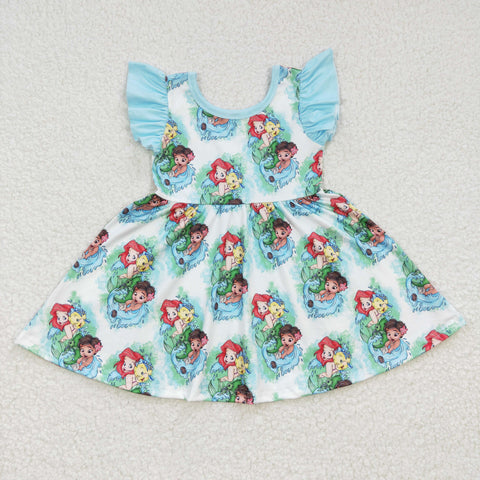 GSD0209 baby girl clothes mermaid dress girl summer dress