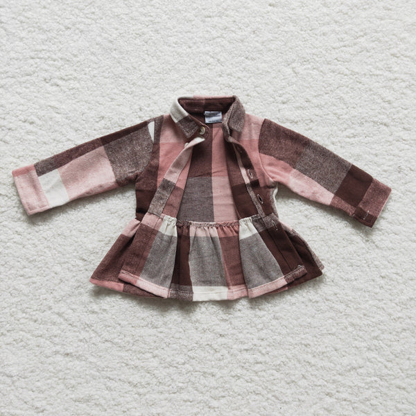 GT0090 baby girl clothes plaid shirt