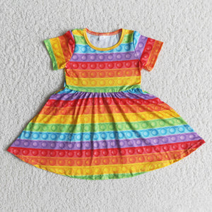 E6-15 toddler girl clothes colorful summer dress flower girl dresses-promotion