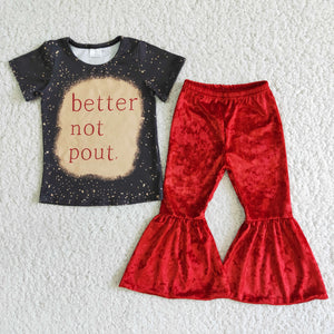 D2-19 baby girl clothes red better not pout fall spring outfits