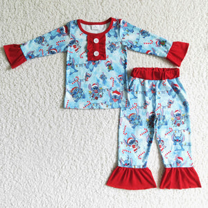 GLP0157 sleepwear girl christmas pajamas set