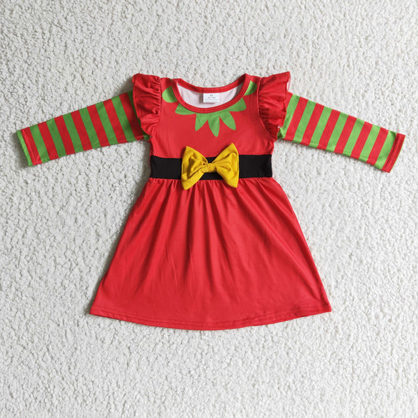 GLD0144 toddler girl dresses red christmas dress