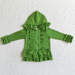 GT0017 kids clothes girls green cotton winter coat