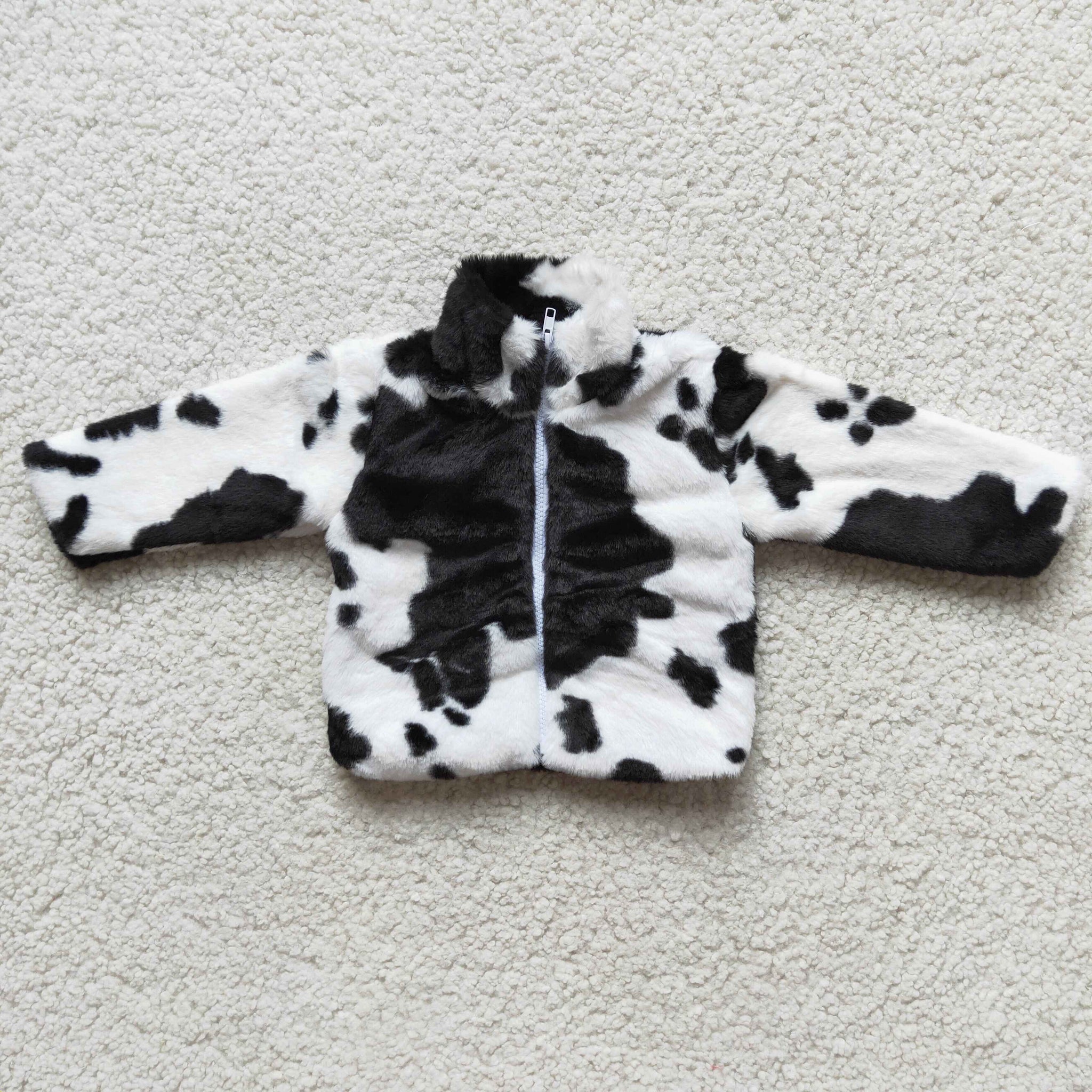 6 B0-19 baby girl clothes fur cow winter coat