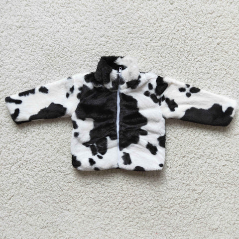 6 B0-19 baby girl clothes fur cow winter coat