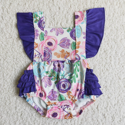 B3-27 girl clothes summer purple flower bubble-promotion 2024.4.5 $2.99