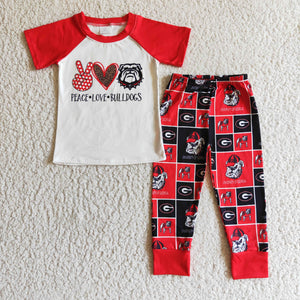 BSSO0085 baby boy clothes fall spring short sleeve red state set