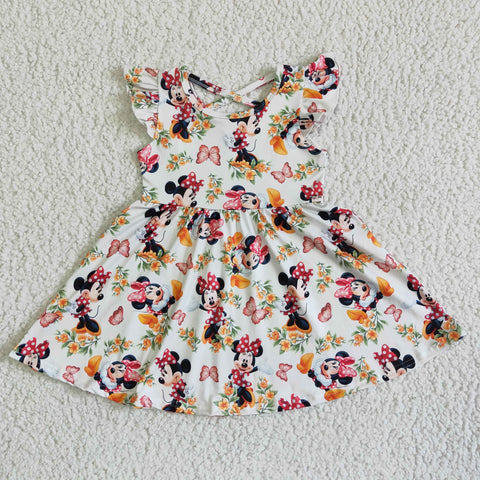 GSD0048 kids clothing girl cartoon flutter sleeve dress-promotion $5.5 2024.4.13