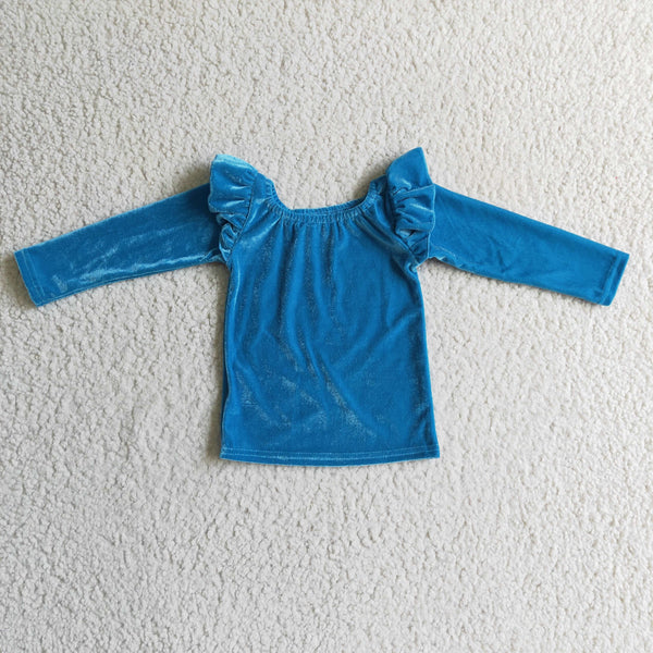 baby girl clothes girl set velvet shirt+jeans 2