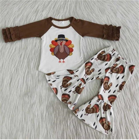 6 A23-19 baby girl clothes turkey thanksgiving winter set-promotion 2023.10.9