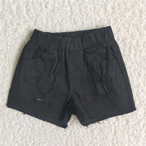 girl clothes summer black denim shorts