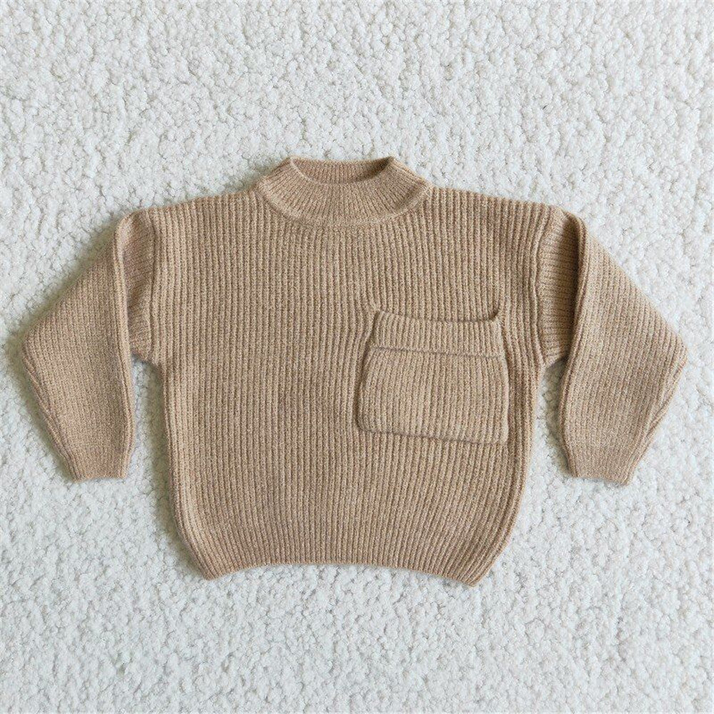 6 B13-40 girls winter yellow grey pocket sweater