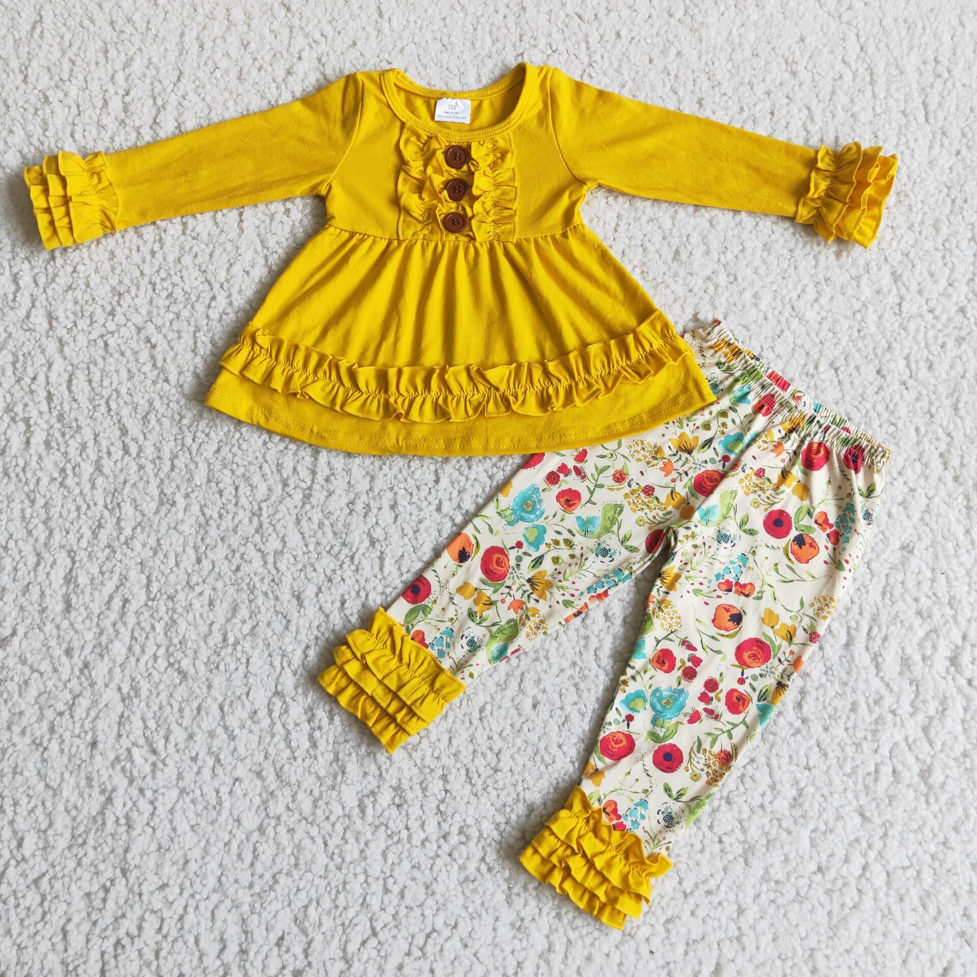6 A24-1 baby girl clothes yellow winter outfit-promotion 2023.11.4