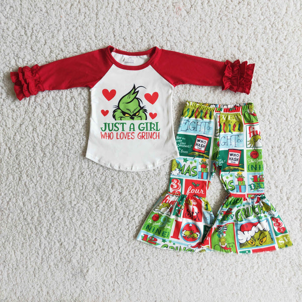 6 C7-19 girls cartoon red just a girl toddler girl clothes girls christmas outfit