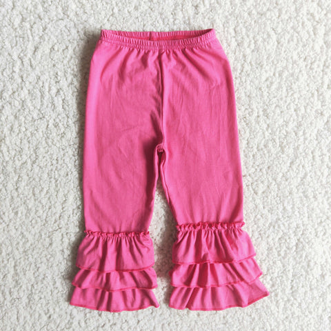 girl hot pink ruffles winter pants