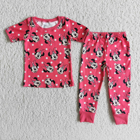 E1-15 cartoon spring fall short sleeve set pajamas-promotion 2024.1.27