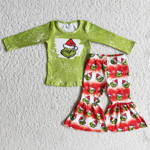 6 B7-21 baby girl clothes cartoon green christmas outfits