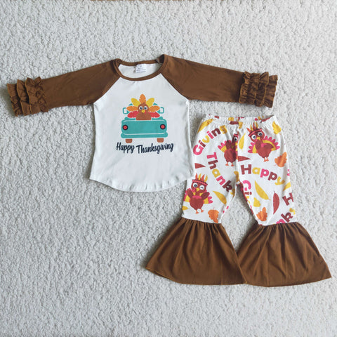 6 C8-16 baby girl clothes happy thanksgiving turkey outfit-promotion 2023.10.9