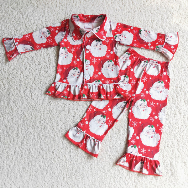 6 C8-40 baby girl clothes red santa claus christmas outfits