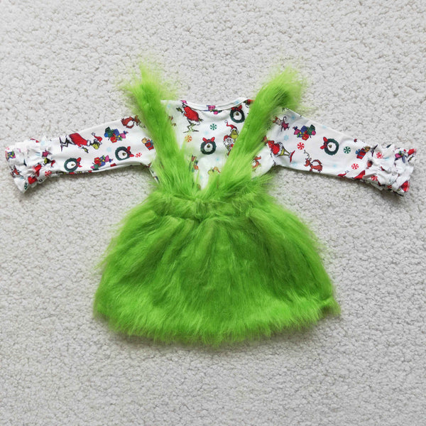 6 C11-39 toddler girl clothes girl christmas outfit christmas skirt set