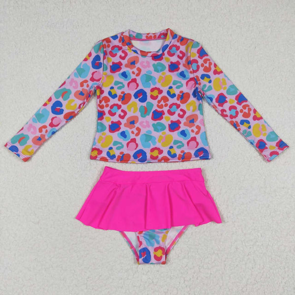 S0062 baby girl clothes swimsuit hot pink swimwear 2