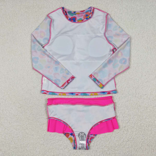 S0062 baby girl clothes swimsuit hot pink swimwear 1