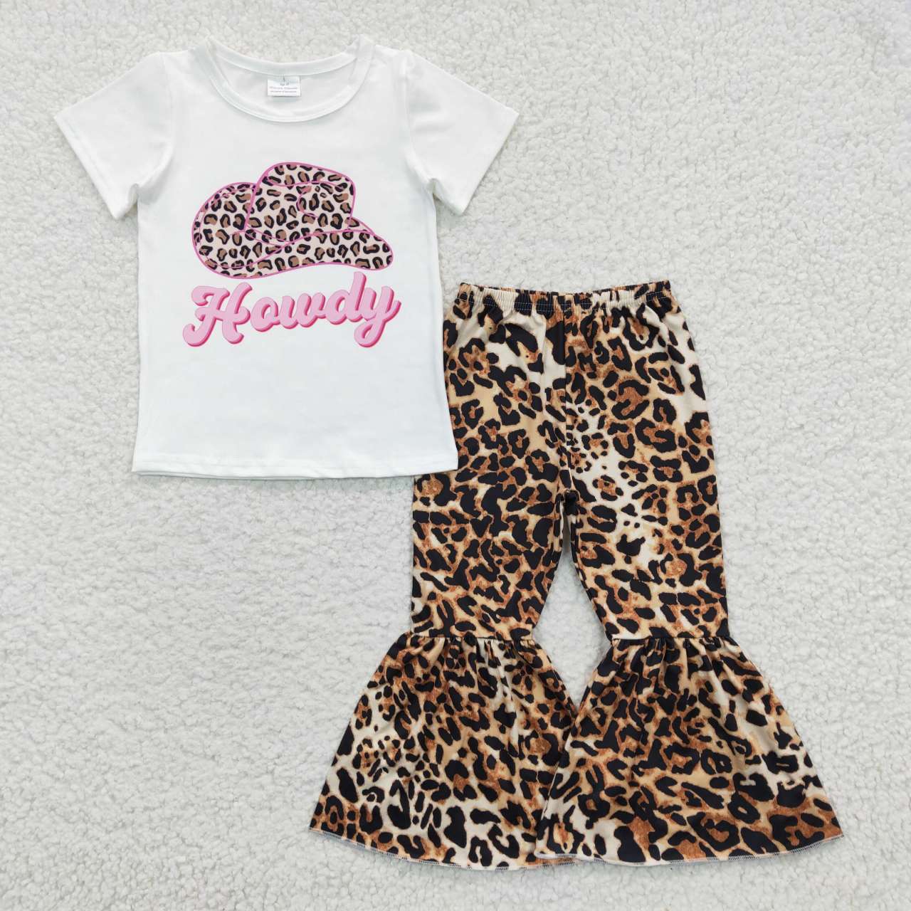 GSPO0589 kids clothes girls howdy hat girl bell bottom outfit spring fall set