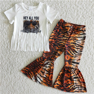 B12-16 tiger baby girl clothes spring fall outfits