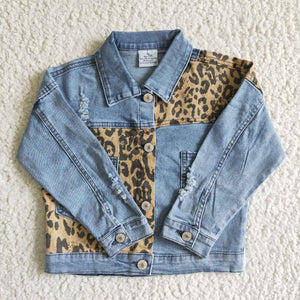 girl clothing denim leopard coat