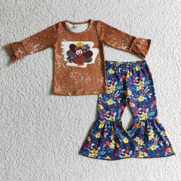 GLP0241 baby girl clothes turkey thanksgiving outfits