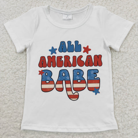 GT0179 baby girl clothes patriotic summer tshirt