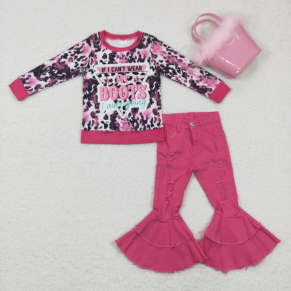 GLP0403 baby girl clothes pink boots winter outfits