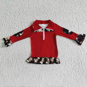 6 A8-3 baby girl clothes red winter zipper top